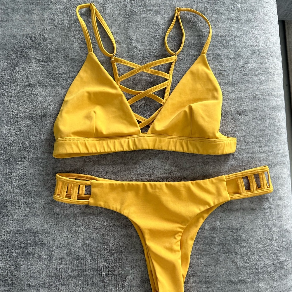 Two Piece Yellow Bikini